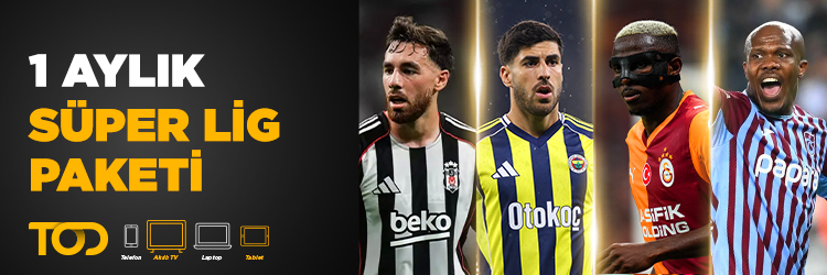 TOD 1 Aylık Süper Lig Paketi – (Web + Cep + Tablet + Apple TV + Android TV + Smart TV)